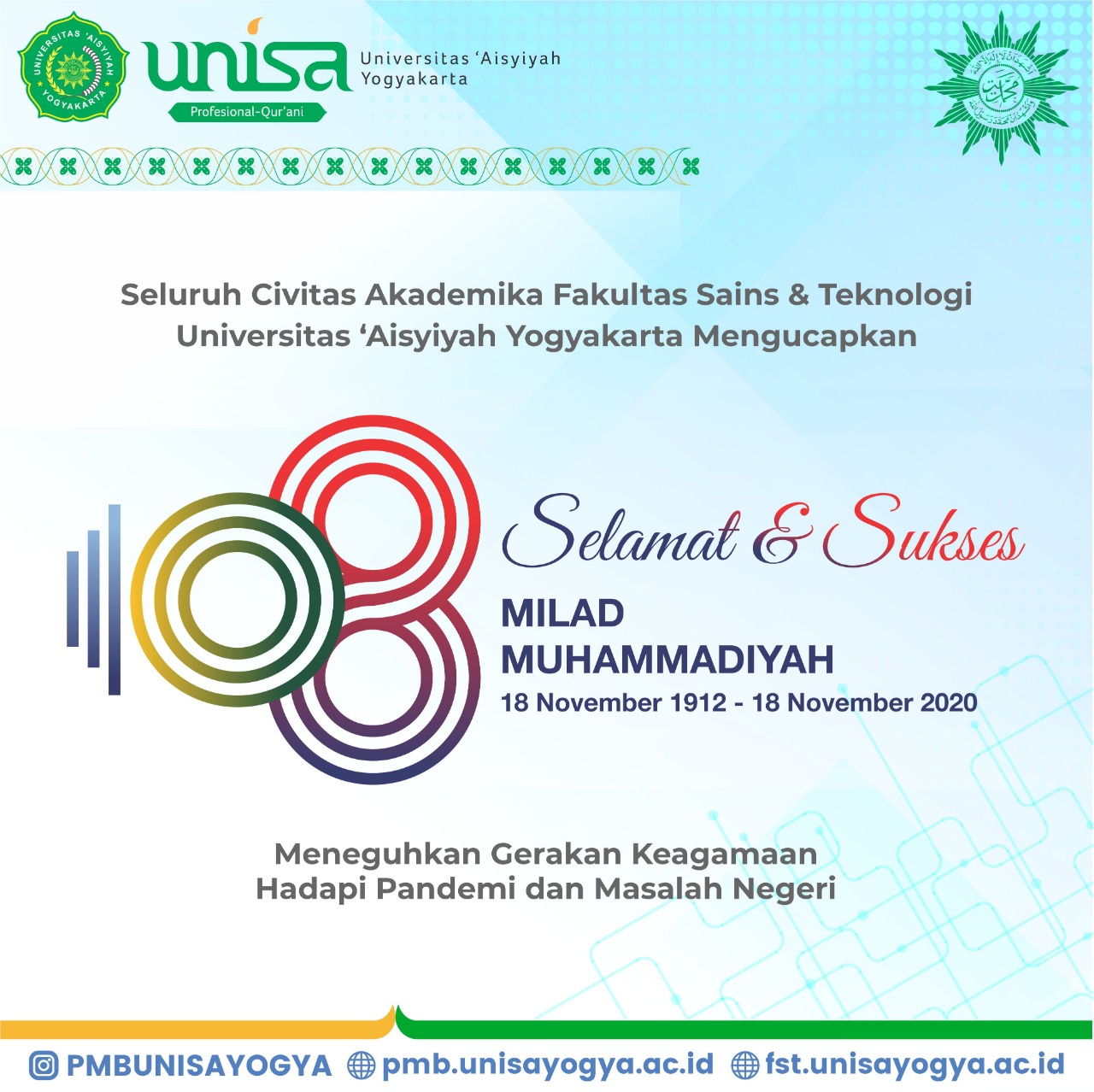 Selamat & Sukses Milad Muhammadiyah ke 108